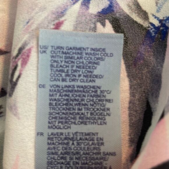 NYDJ Off The Shoulder Floral Tropical Print Blouse LOng Sleeve Pull-Over  L - Picture 7 of 9